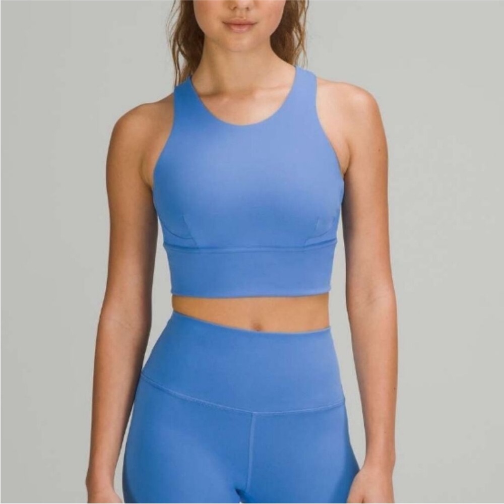 Lululemon Blue Nile Medium Support Wunder Train Longline Bra 10